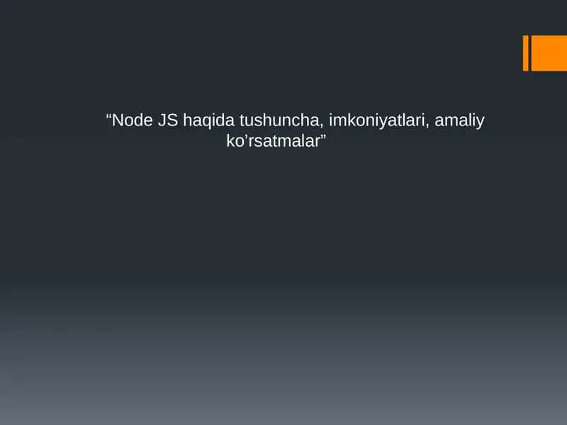 Node JS 1
