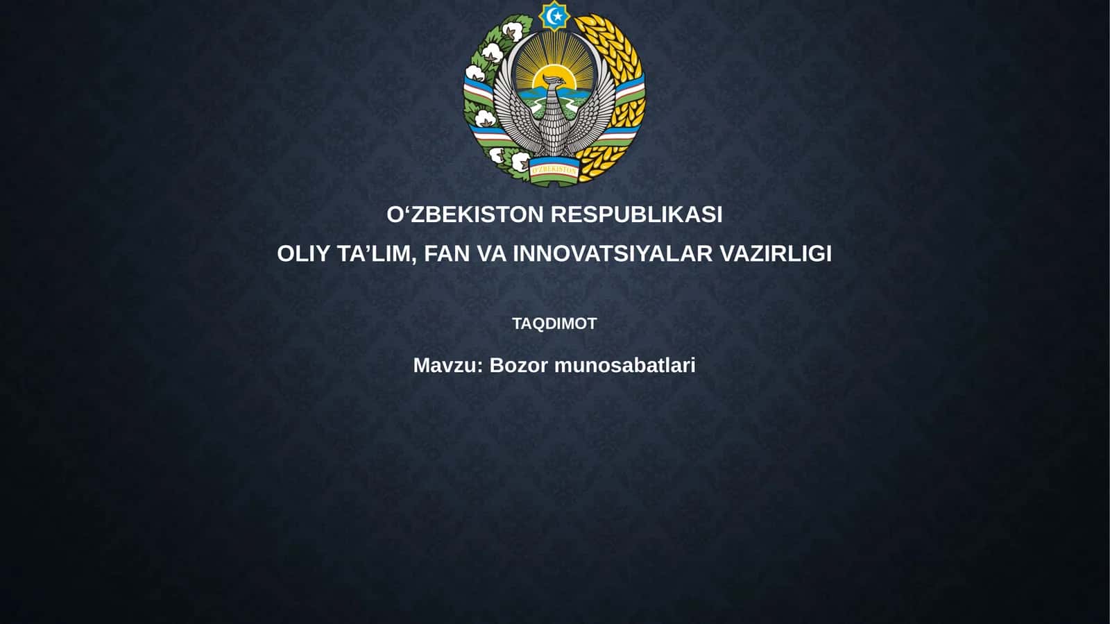 Bozor munosabatlari 1