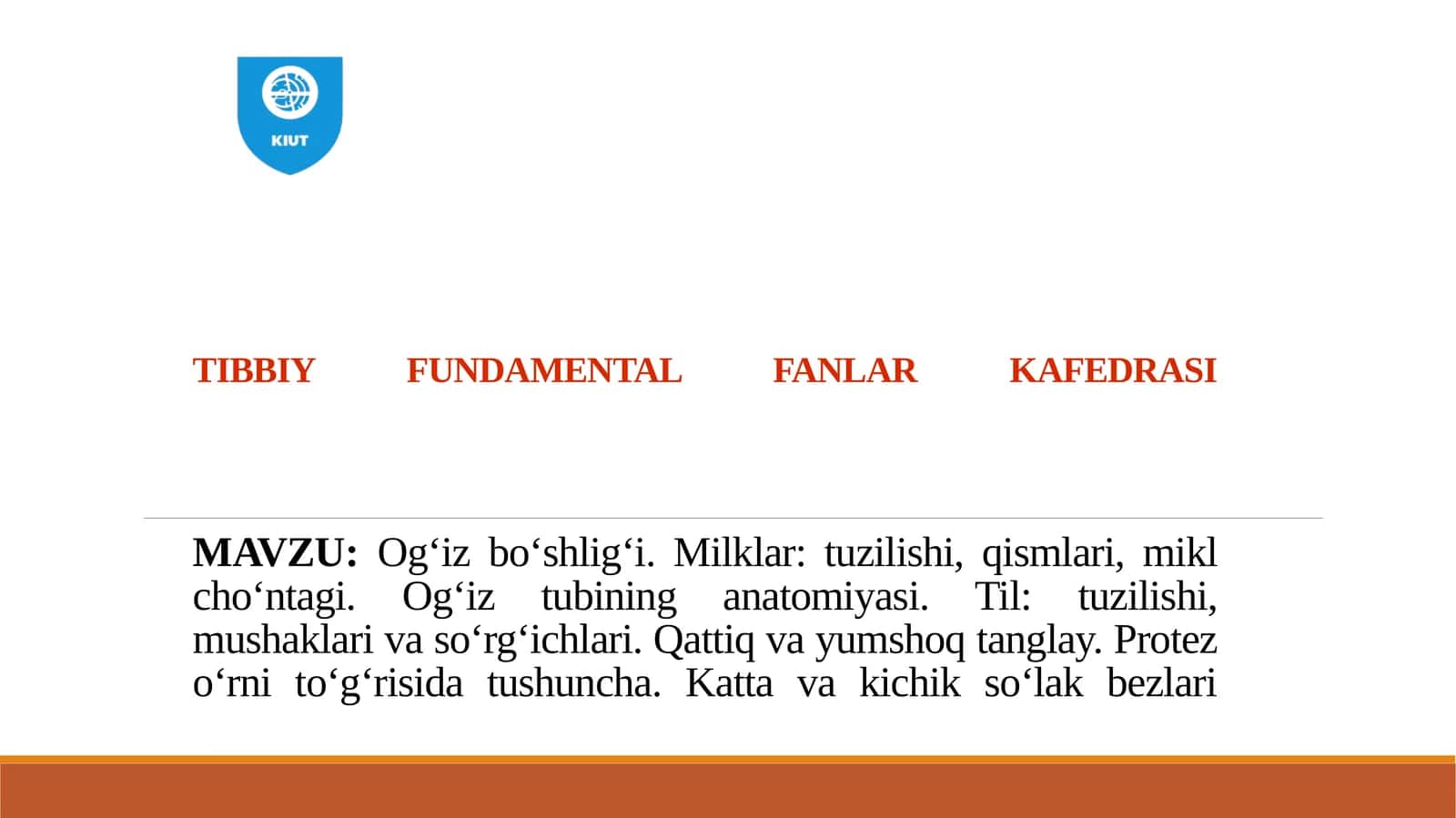 Tibbiy Fundamental Fanlar 1