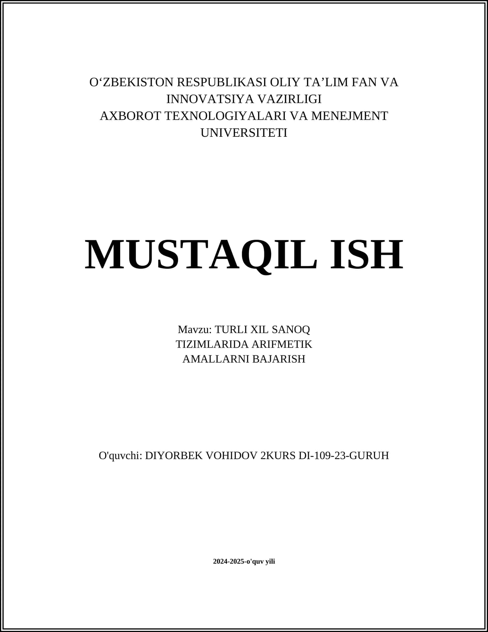 Ikilik sanoq tizimi 1