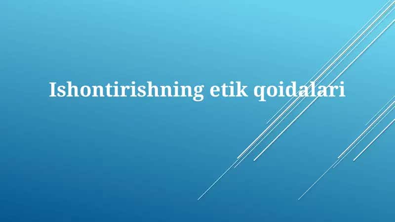 Ishontirishning etik qoidalari 1