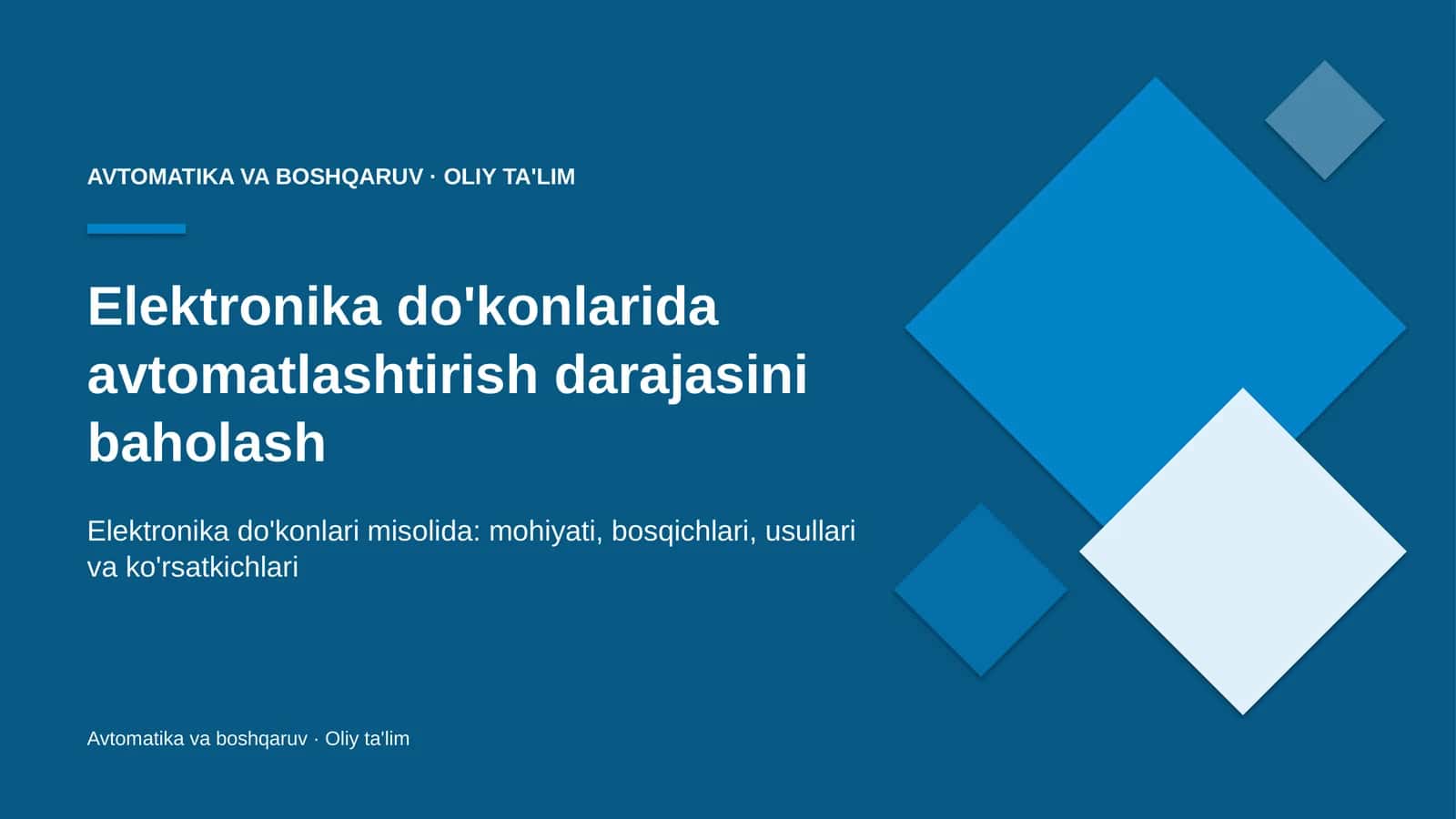 Elektronika do'konlarida avtomatlashtirish darajasini baholash 1