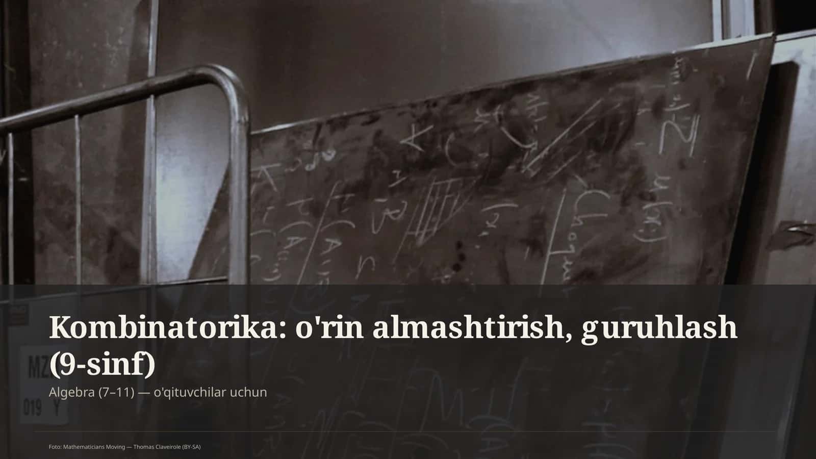 Kombinatorika: o'rin almashtirish, guruhlash (9-sinf) 1