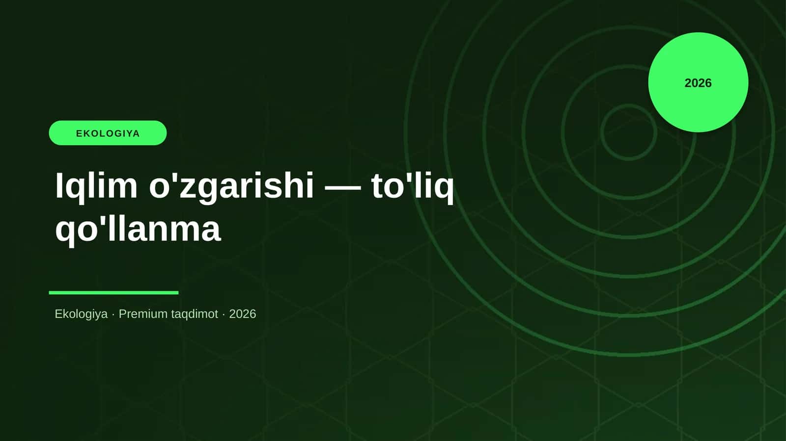 Iqlim o'zgarishi — to'liq qo'llanma 1