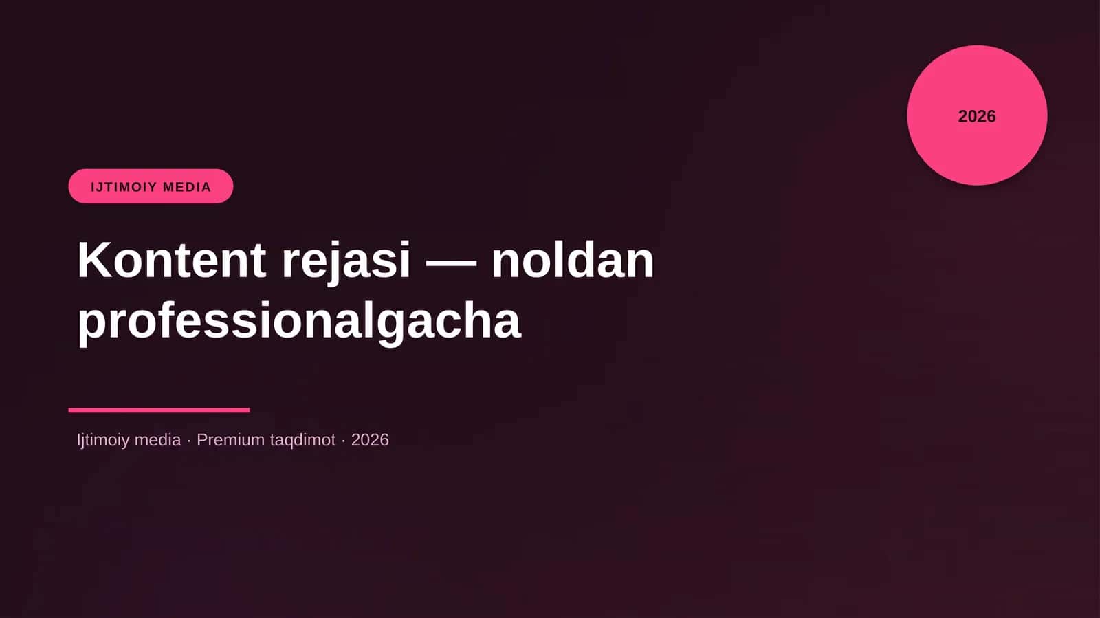 Kontent rejasi — noldan professionalgacha 1