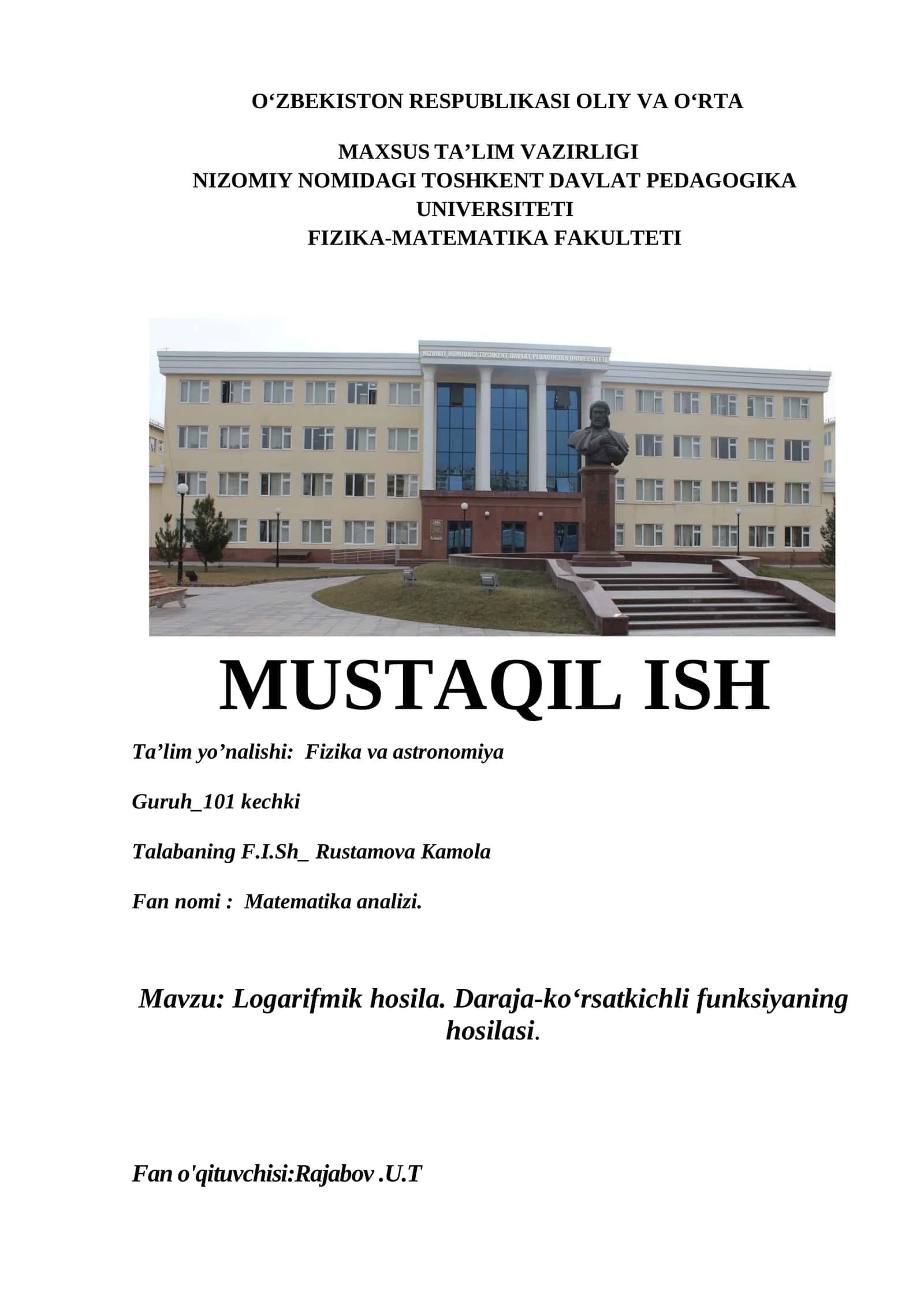 Matematika analizi 1