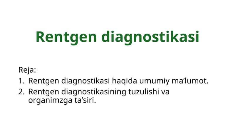 Rentgen diagnostikasi 1