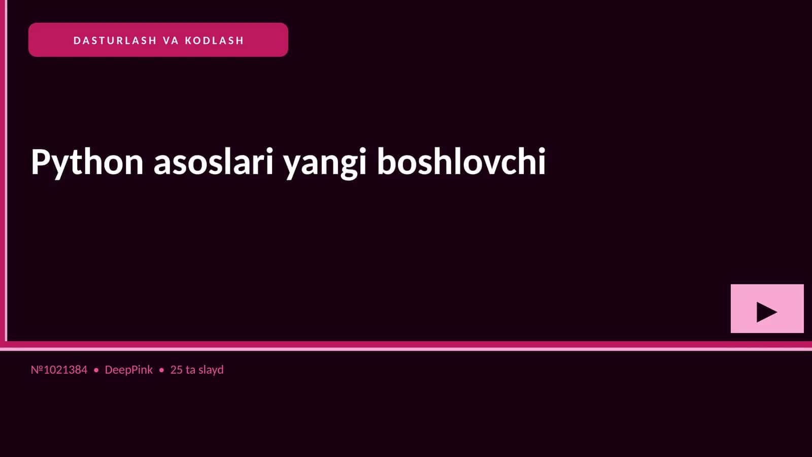 Python asoslari yangi boshlovchi 1