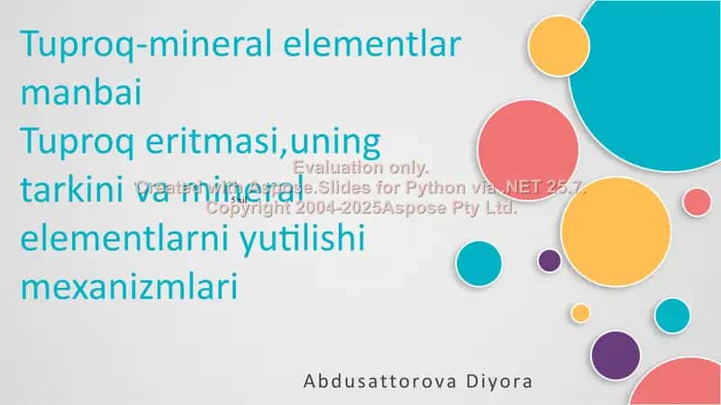 Tuproq-mineral elementlar manbai 1