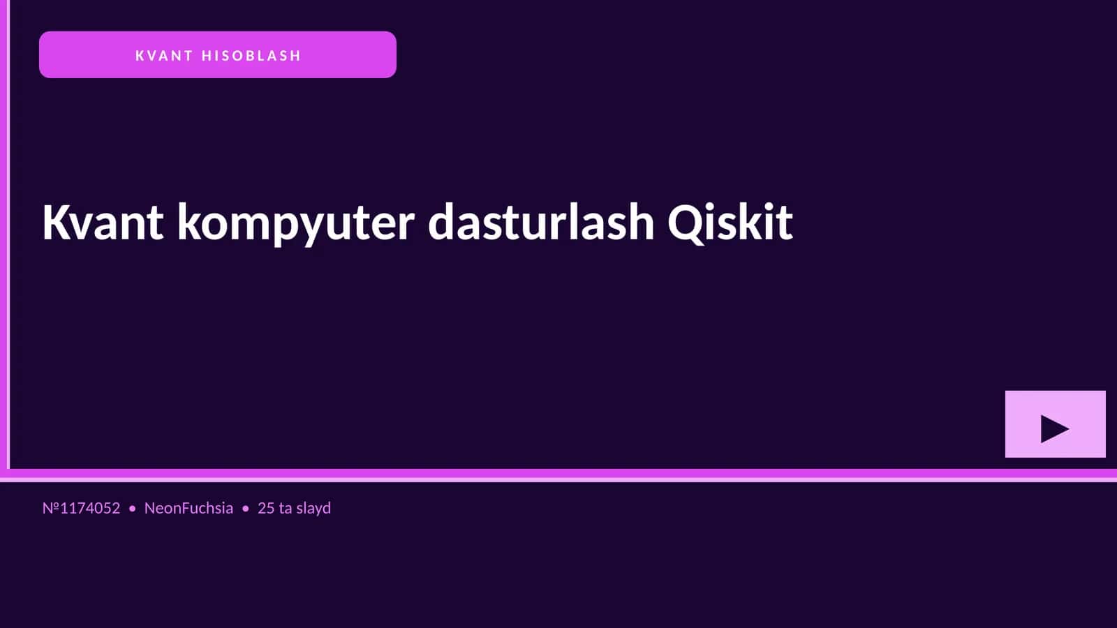 Kvant kompyuter dasturlash Qiskit 1