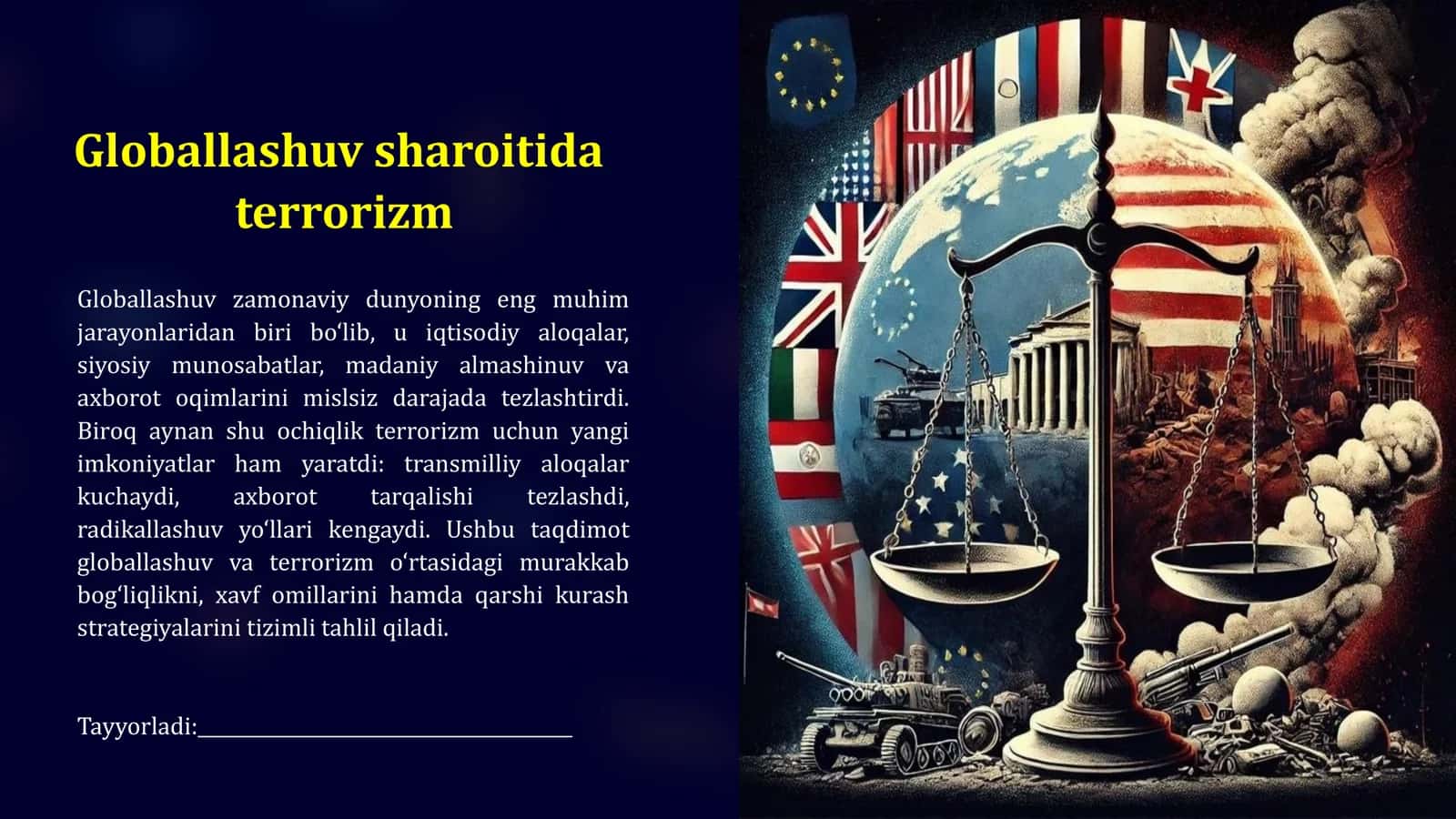 Globallashuv sharoiti da terrorizm 1