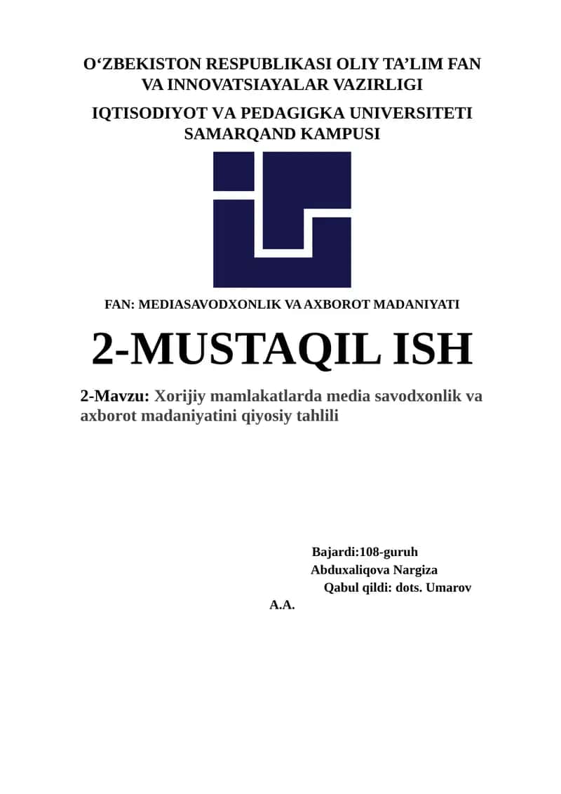 Media savodxonlik 1