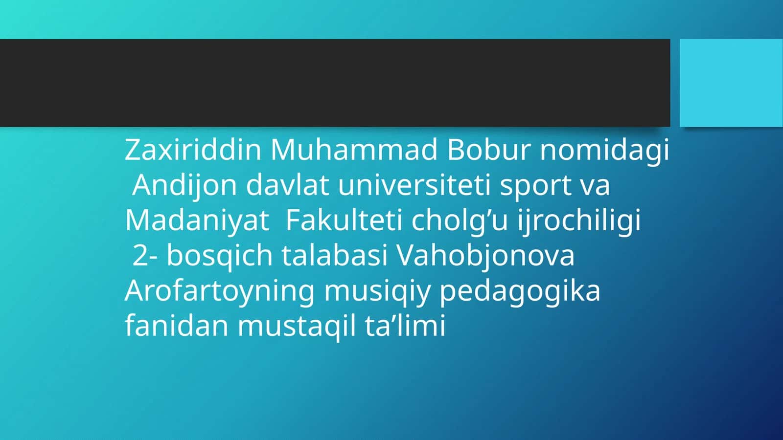 Musiqa ta'limi va tarbiyasi 1