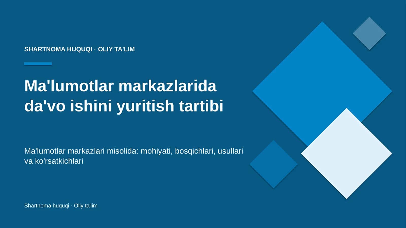 Ma'lumotlar markazlarida da'vo ishini yuritish tartibi 1