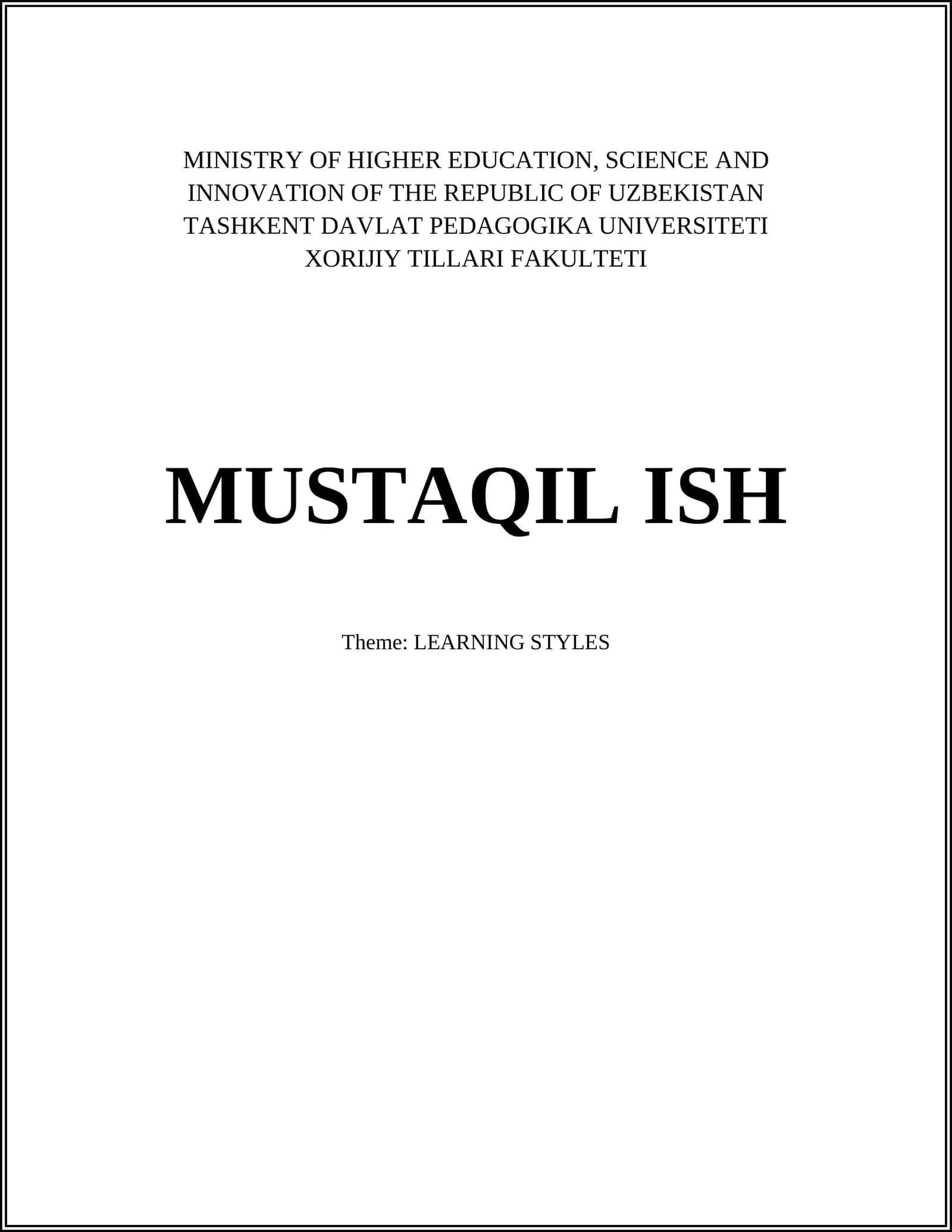 LEARNING STYLES 1