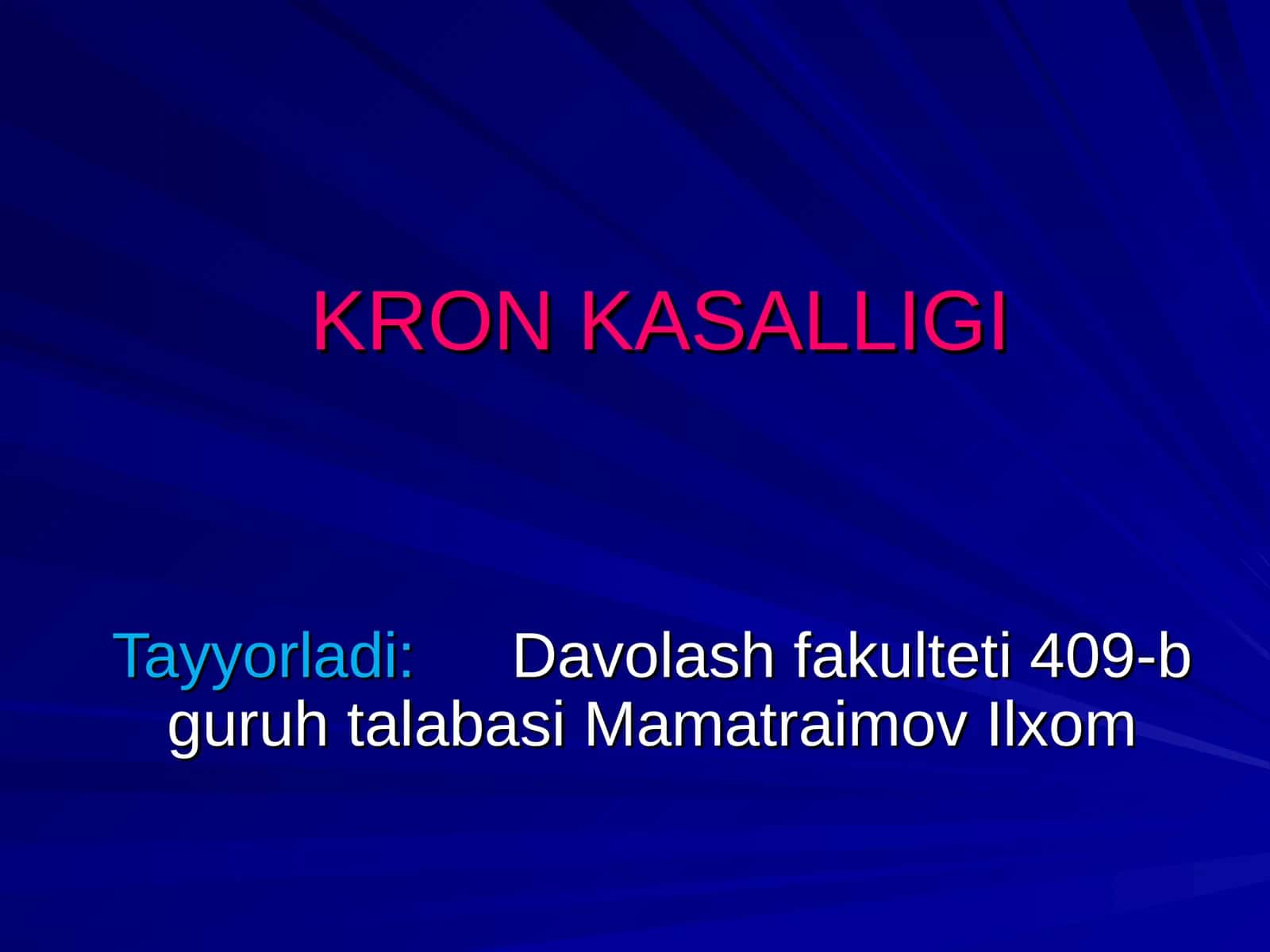KRON KASALLIGI 1