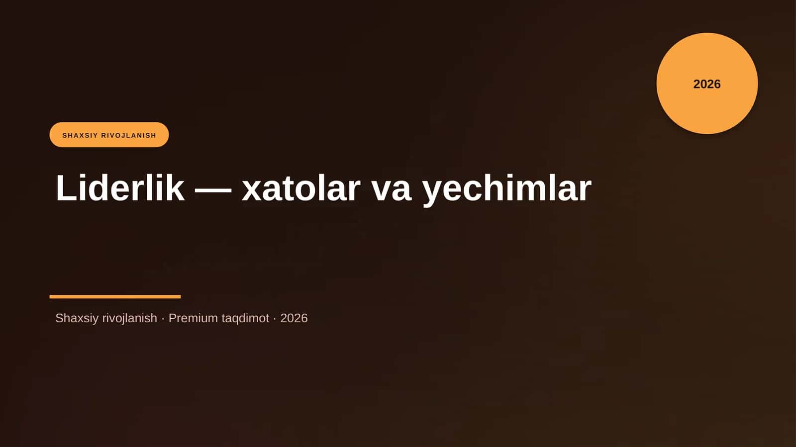 Liderlik — xatolar va yechimlar 1