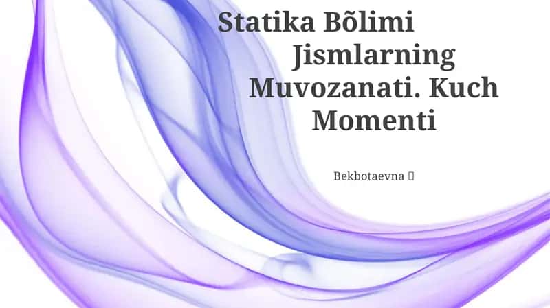 Statika Bõlimi 1