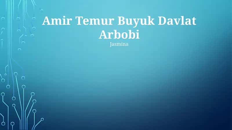 Amir Temur Buyuk Davlat Arbobi 1