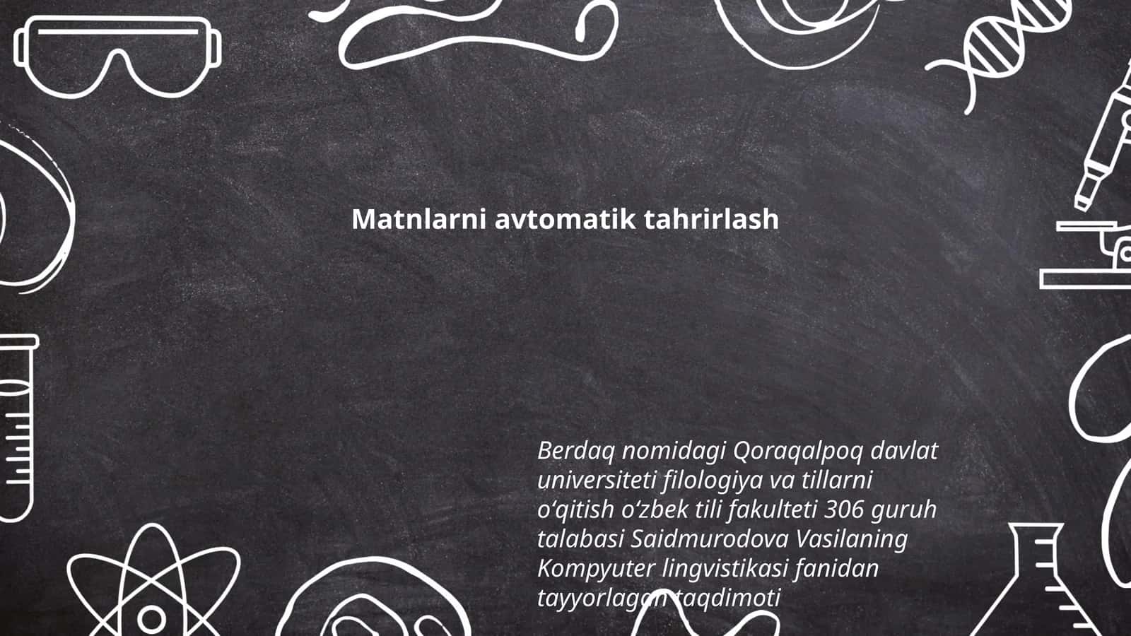Matnlarni avtomatik tahrirlash 1