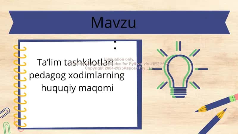 Pedagog xodimlarning huquqiy maqomi 1