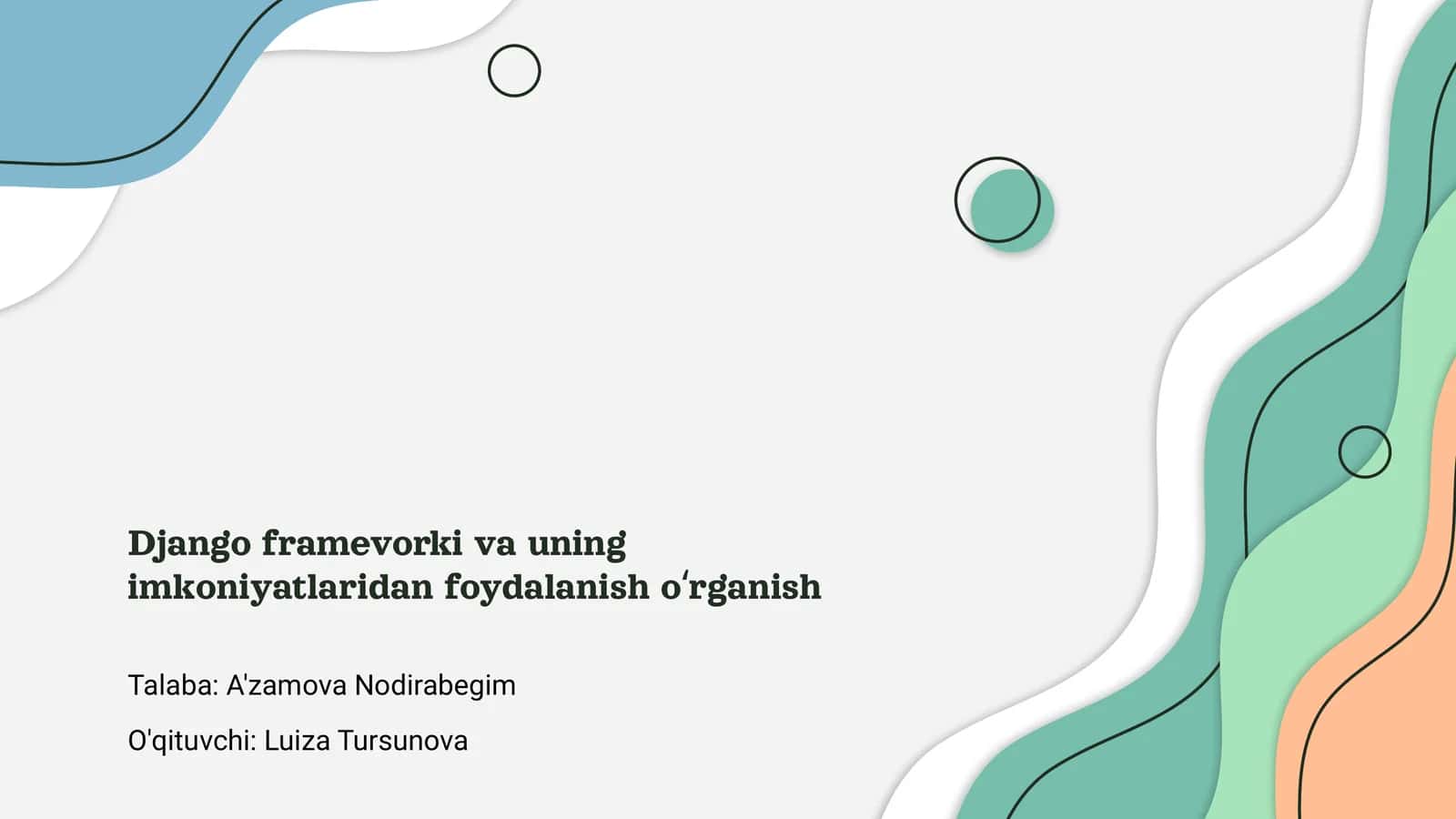 Django frameworki va uning imkoniyatlaridan foydalanish oʻrganish 1