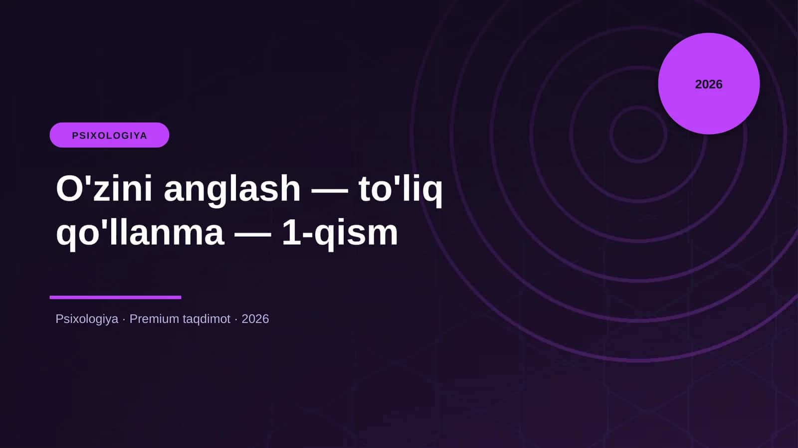 O'zini anglash — to'liq qo'llanma — 1-qism 1