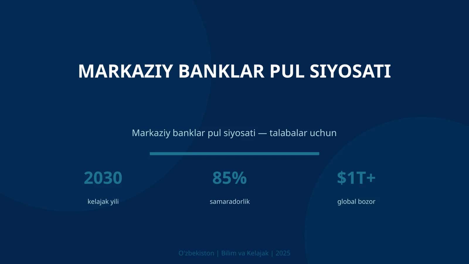 MARKAZIY BANKLAR PUL SIYOSATI 1