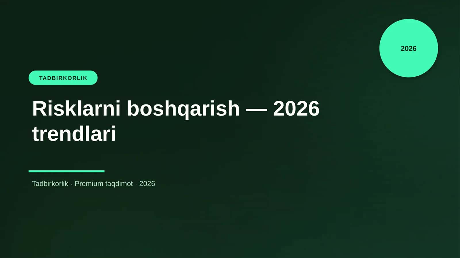 Risklarni boshqarish — 2026 trendlari 1