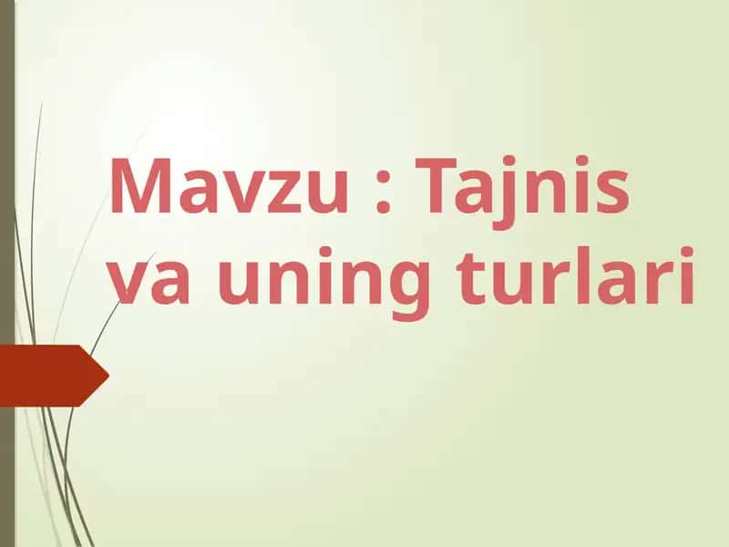 Tajnis va uning turlari 1