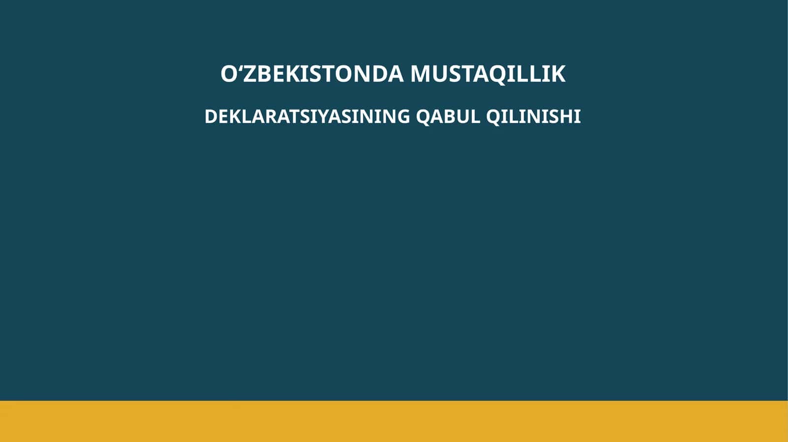 MUSTAQILLIK DEKLARATSIYASI 1