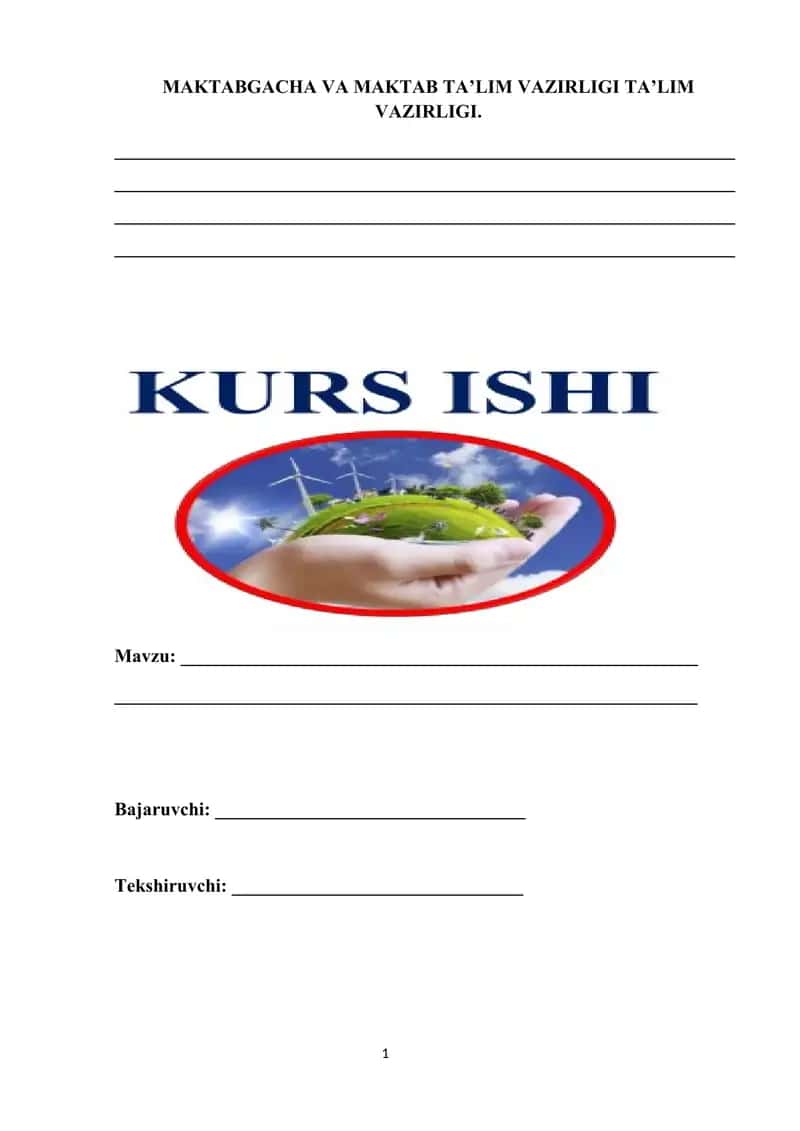 Kurs ishi yuzi 1