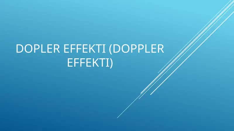 Dopler effekti (Doppler effekti) 1