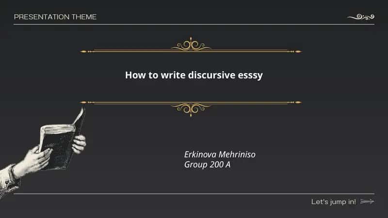 How to write discursive esssy 1