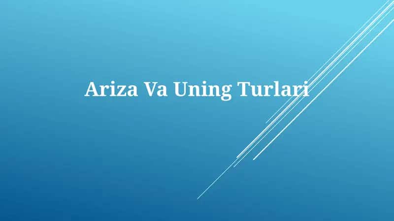 Ariza VaUningTurlari 1