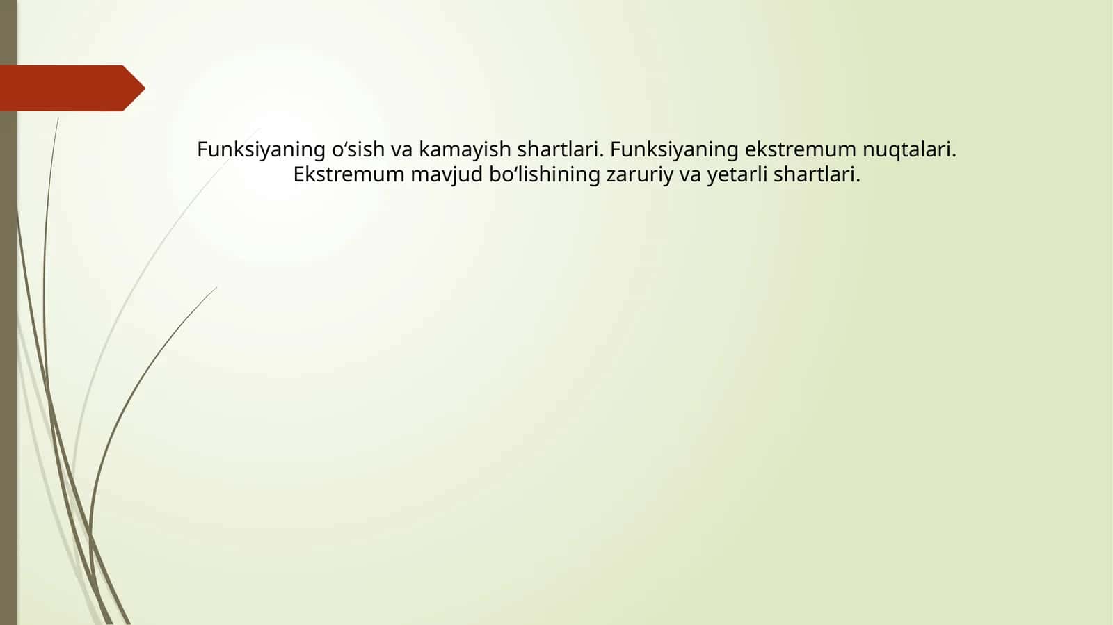 Funksiyaning Ekstremum Nuqtalari 1