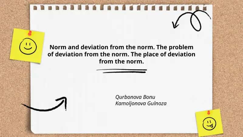 Norm and deviation from the norm 1