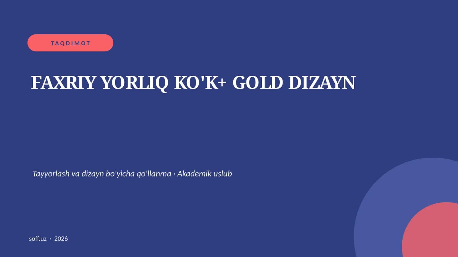 Faxriy Yorliq KO'K+ GOLD DIZAYN 1