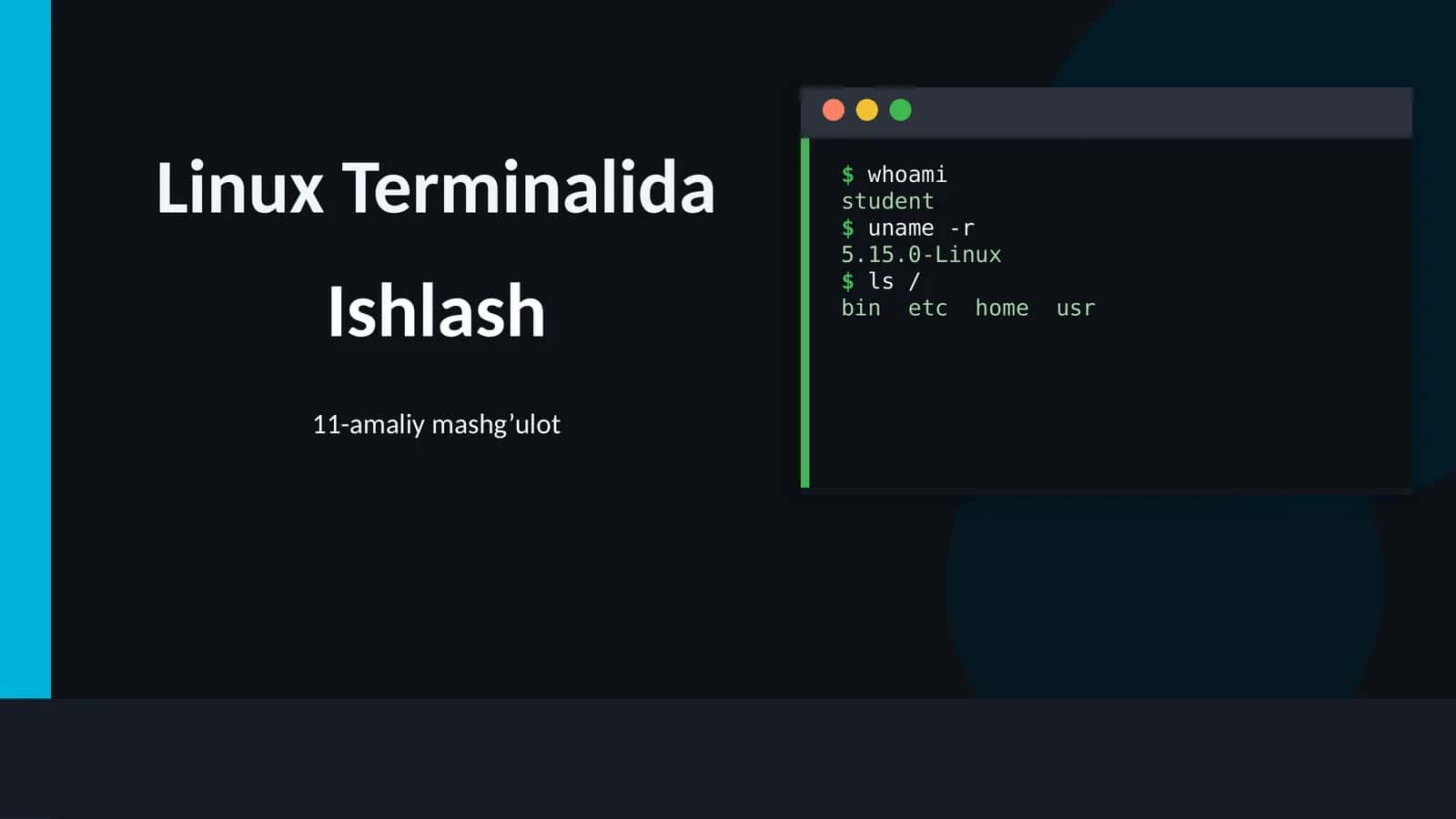 Linux Terminalida Ishlash 1