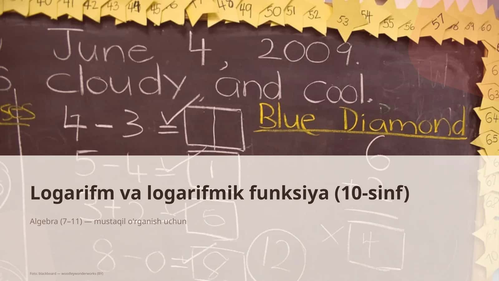 Logarifm va logarifmik funksiya (10-sinf) 1