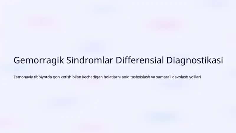 Gemorragik Sindromlar Differensial Diagnostikasi 1