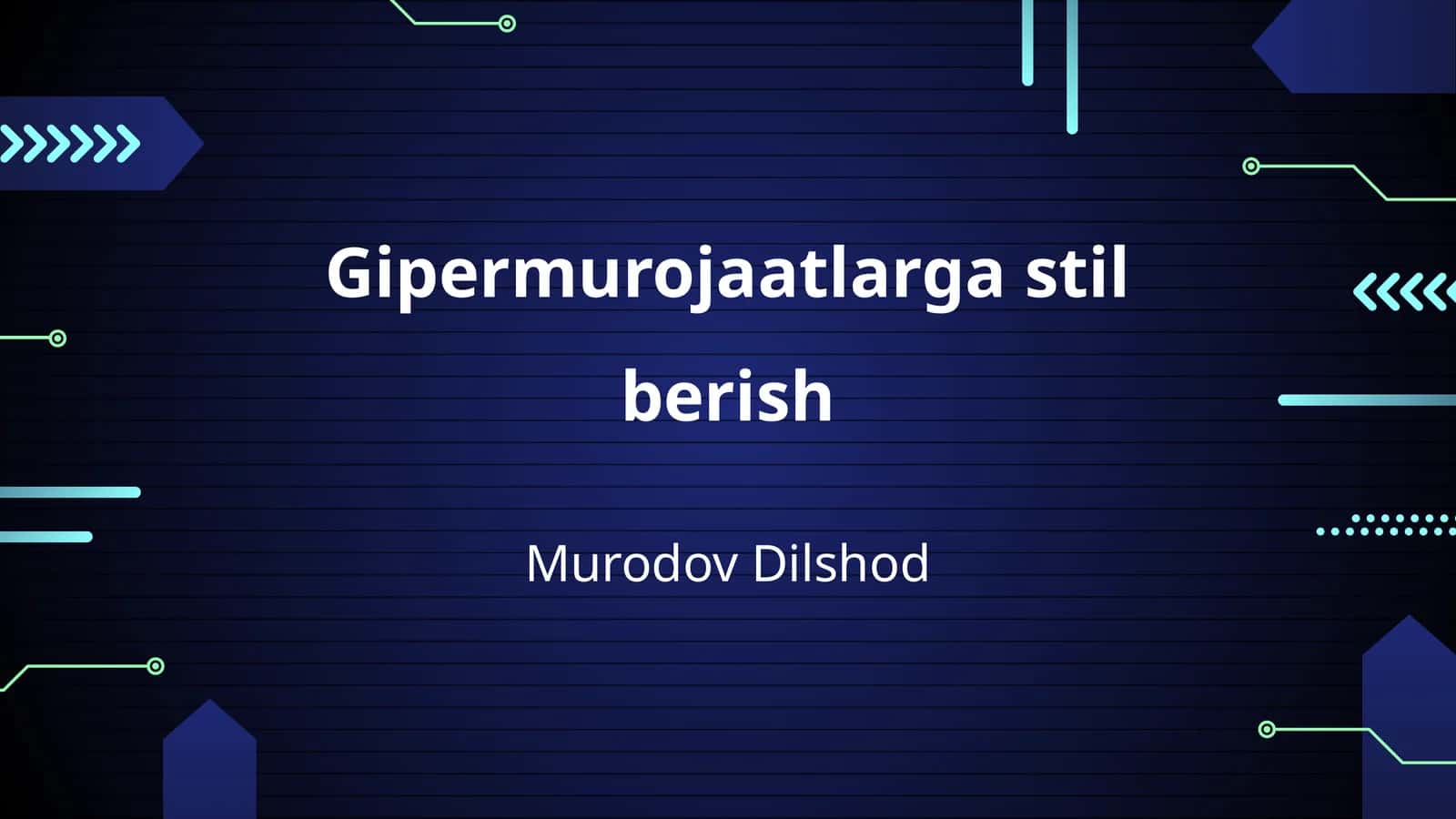 Gipermurojaatlarga stil berish 1