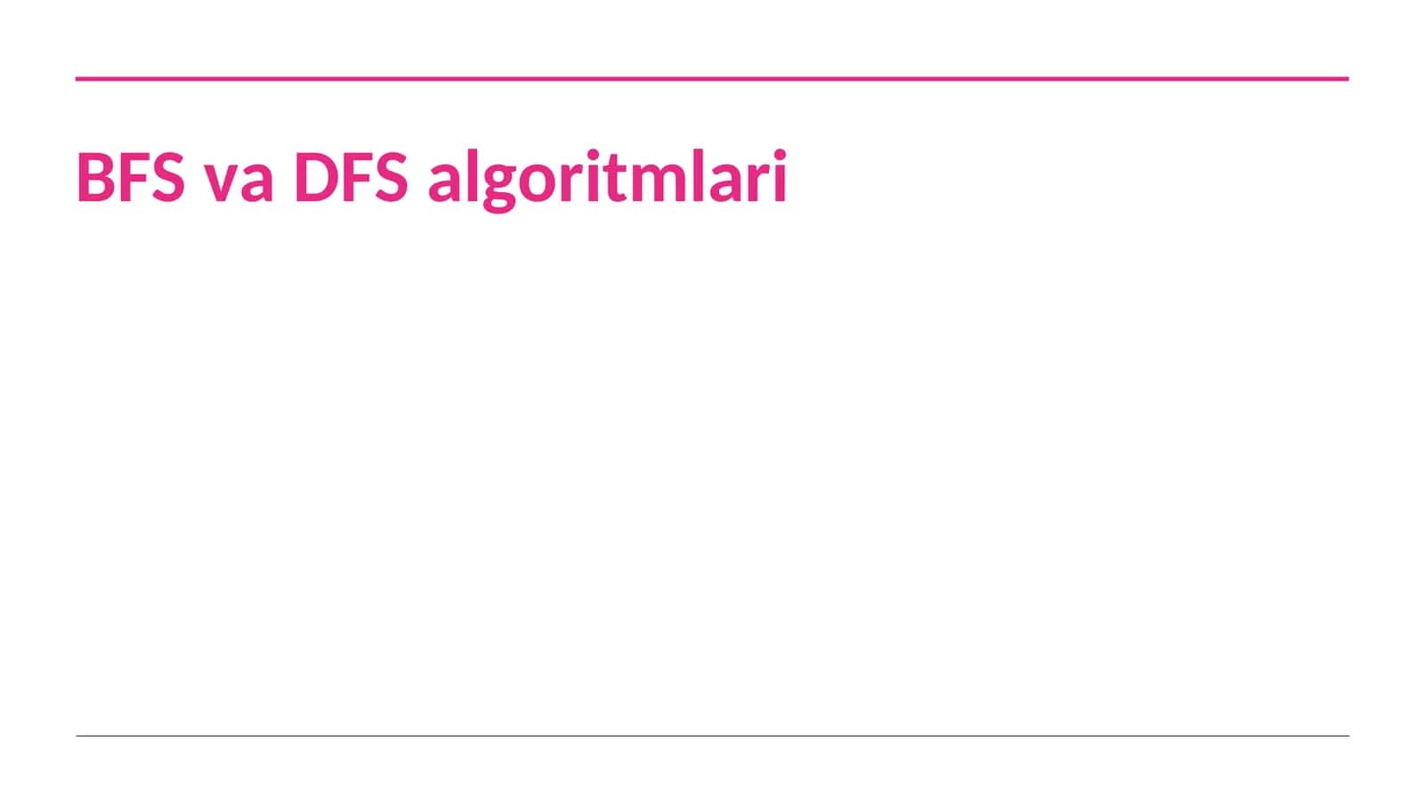 BFS va DFS algoritmlari 1