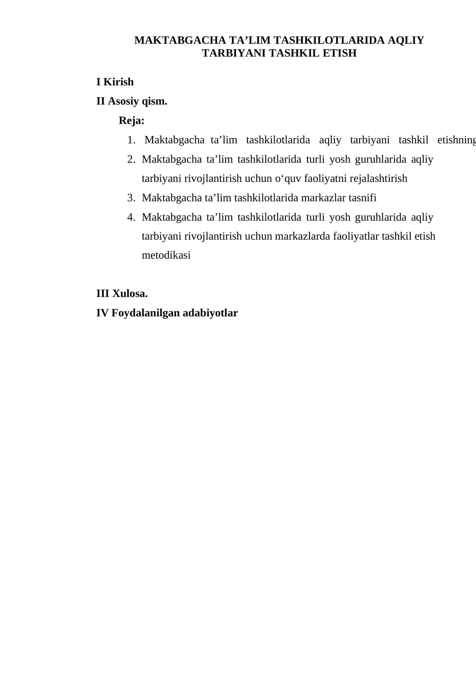 MAKTABGACHA TA’LIM TASHKILOTLARIDA AQLIY TARBIYANI TASHKIL ETISH 1