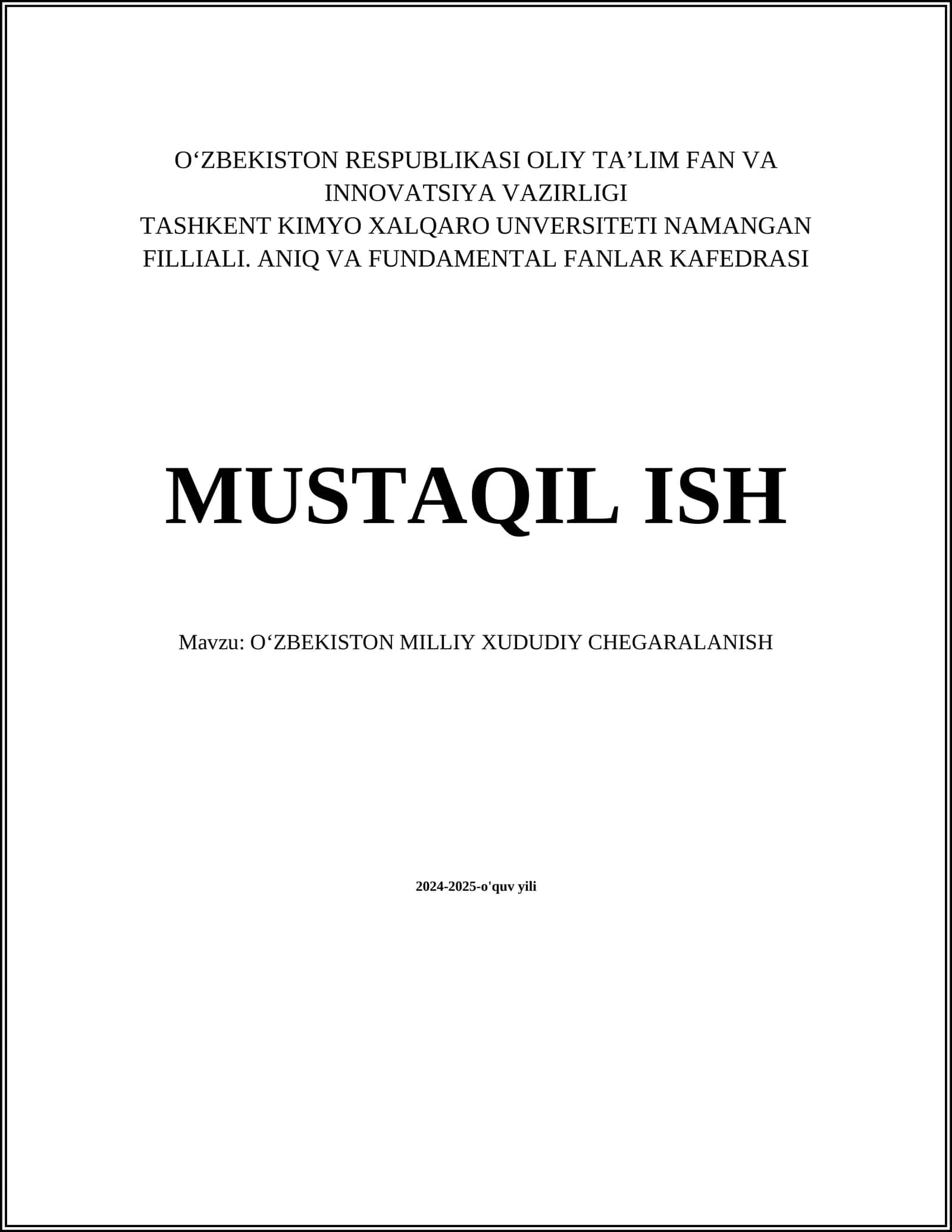 Oʻzbekiston Milliy Xududiy Chegaralanish 1