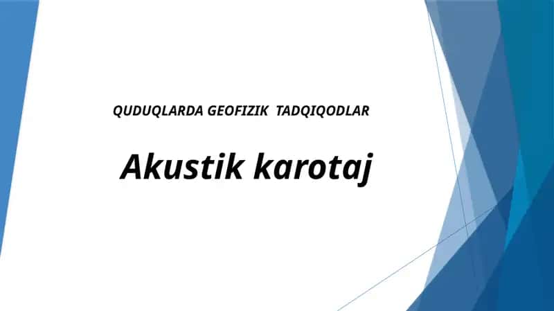 Akustik karotaj 1