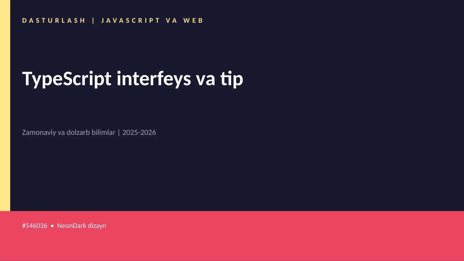 TypeScript interfeys va tip 1
