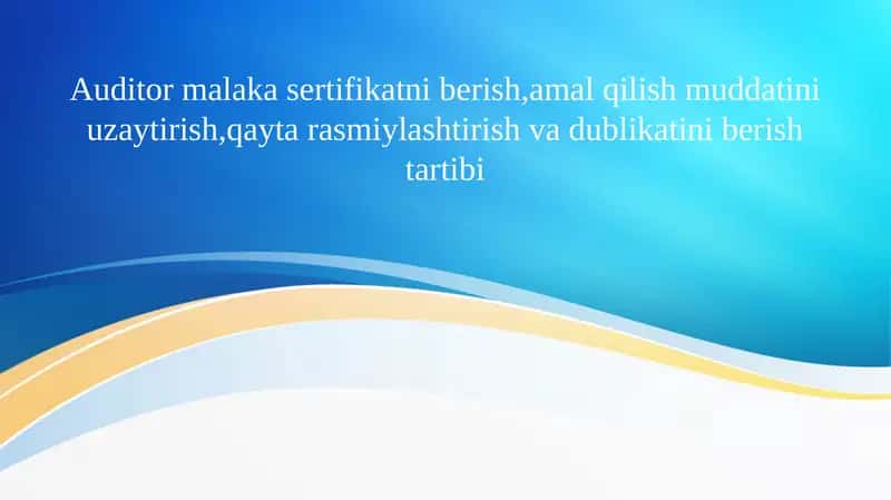 Auditor malaka sertifikati 1