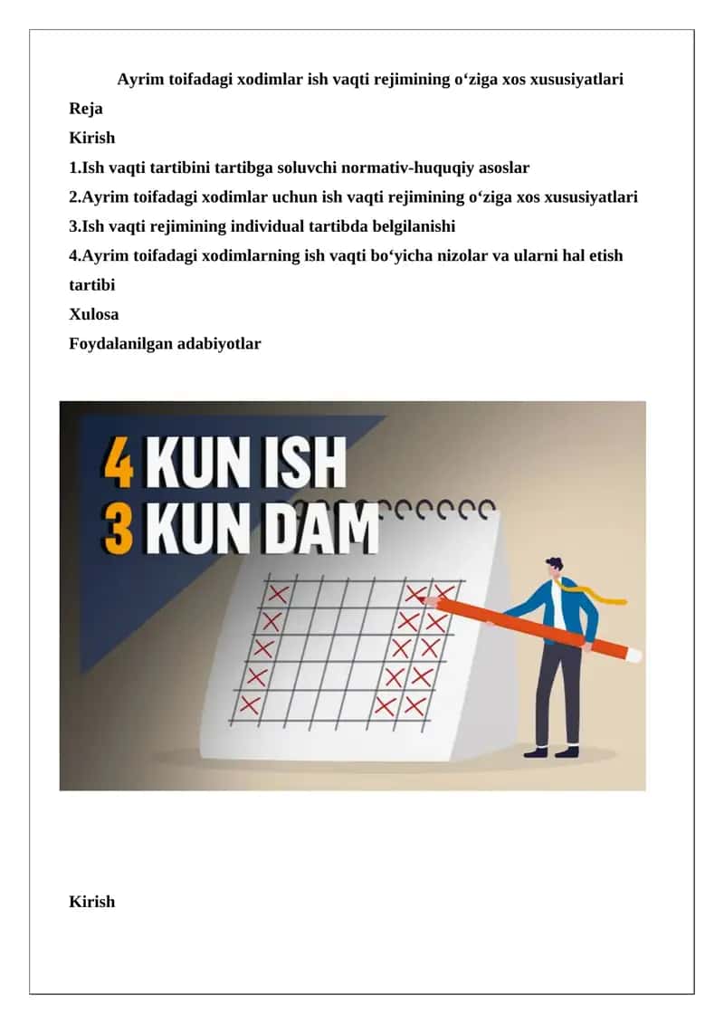 Ish vaqti rejimi 1