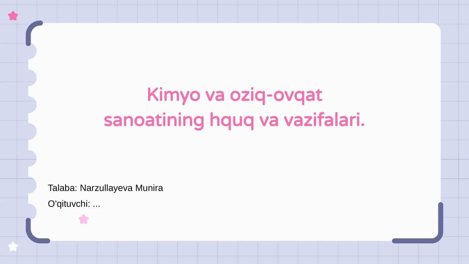 Kimyo va oziq-ovqat sanoati 1
